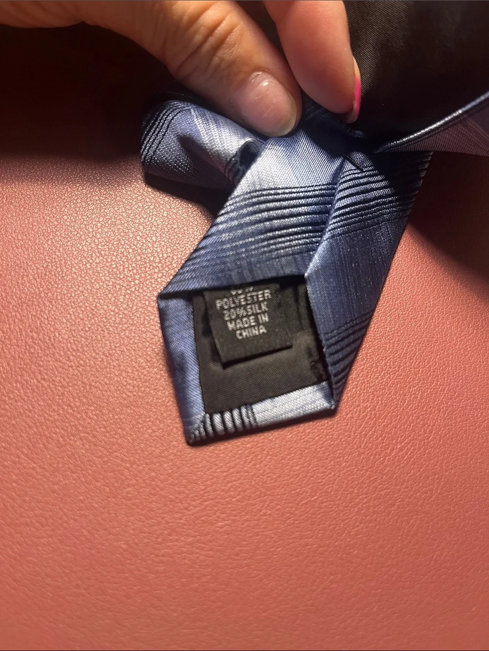Calvin Klein Navy and Light Blue Plaid Silk Tie